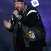 Jelly Roll Beautifully Broken Thanksgiving Halftime Show Black Varsity Jacket