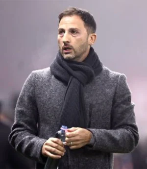 Belgium Head Coach Tedesco Domenico Grey Wool Long Coat