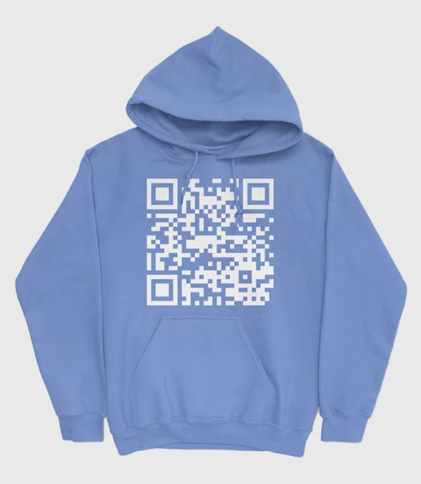 Men And Women Fuck You QR Code Hoodie Blue