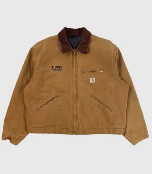 Unisex Carhartt Cotton Vintage Detroit Brown Jacket