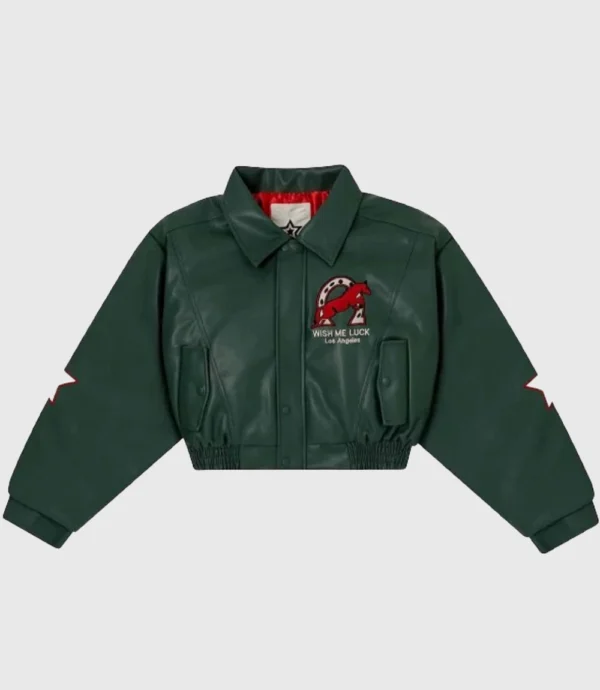 Wish Me Luck Green League Bomber Jacket