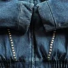 Wish Me Luck League Studded Denim Bomber Jacket