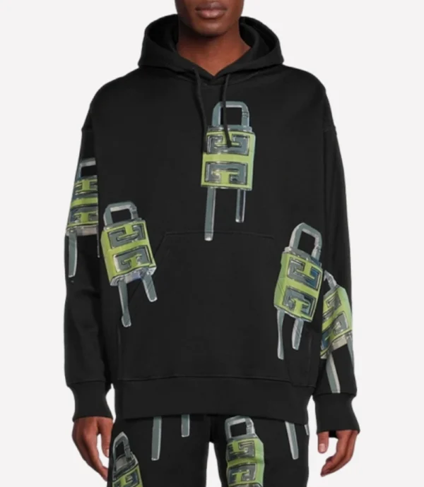 ASAP Rocky Lock Print Black Hoodie