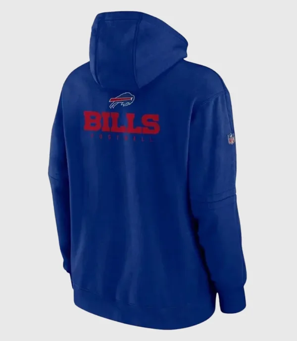 Pullover Buffalo Bills Sean Mcdermott Sideline Club Blue Hoodie