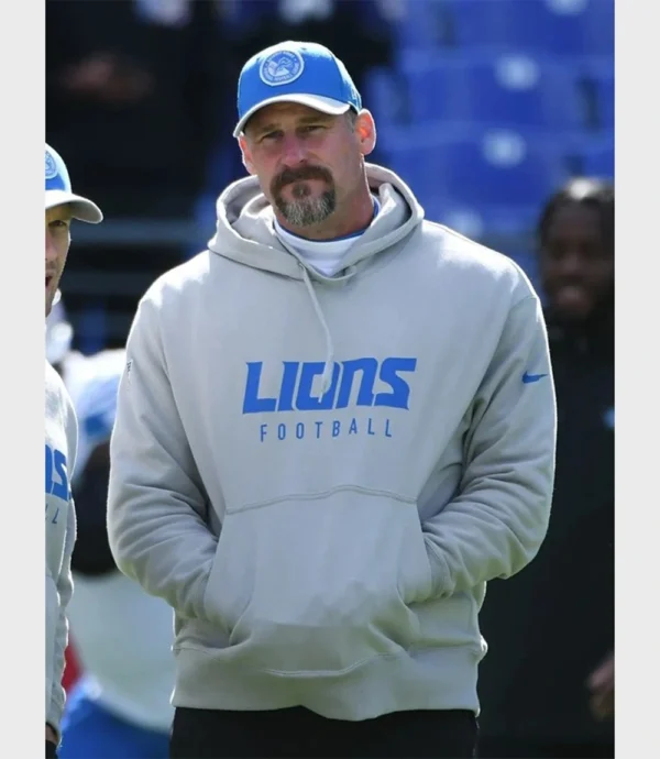 Lions Dan Campbell Hoodie Grey