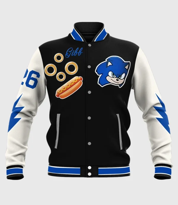 American Football Team Detroit Lions x Sonic Varsity Baseball Bomber Jacket