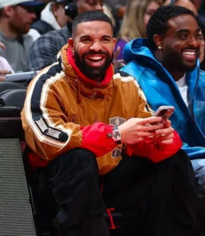 Drake Raptors Game Hooded Snow Ski Brown Jacket