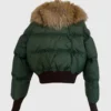 Dsquared2 Down Cropped Puffer Racoon Fur Collar And Hooded Jacket