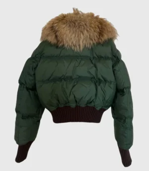 Dsquared2 Down Cropped Puffer Racoon Fur Collar And Hooded Jacket