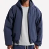 Essentials Marine Military Nylon Hooded Bomber Jacket