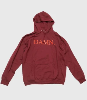 Pullover DAMN Album Kendrick Lamar Maroon Fleece Hoodie