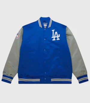 Royal Los Angeles Dodgers Primetime Vintage Satin Full-Snap Varsity Jacket Blue