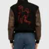 Unisex Cherry Rodeo Champ Varsity Jacket Black & Brown