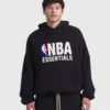 Oversized NBA x Essentials Fleece Hoodie Black