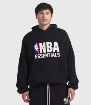 Oversized NBA x Essentials Fleece Hoodie Black