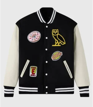 OVO The Simpsons Black & White Varsity Jacket