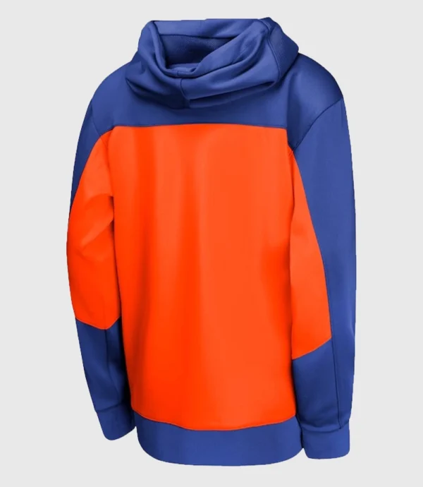 Unisex Blue And Orange New York Knicks Authentic On-Court Showtime Performance Full-Zip Hoodie