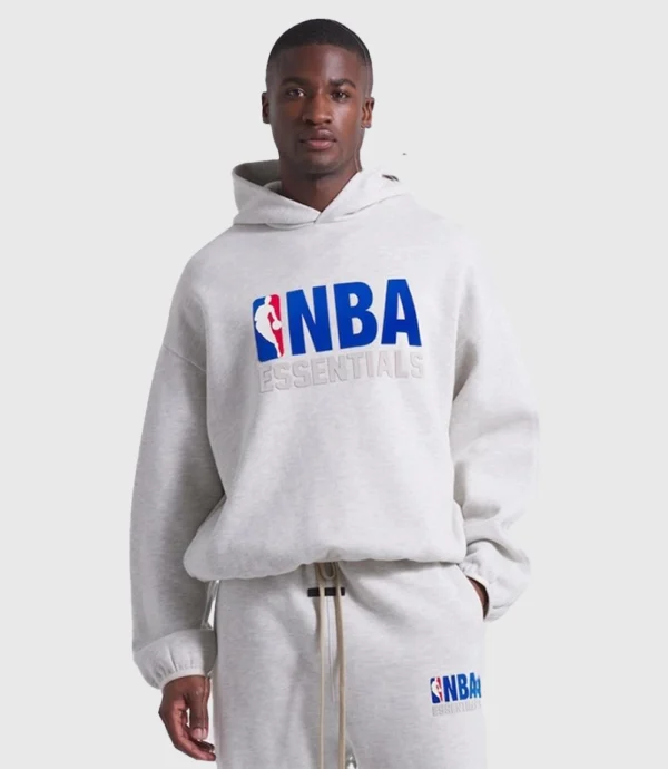 Unisex NBA x Essentials Oversized Hoodie – Gray and Black