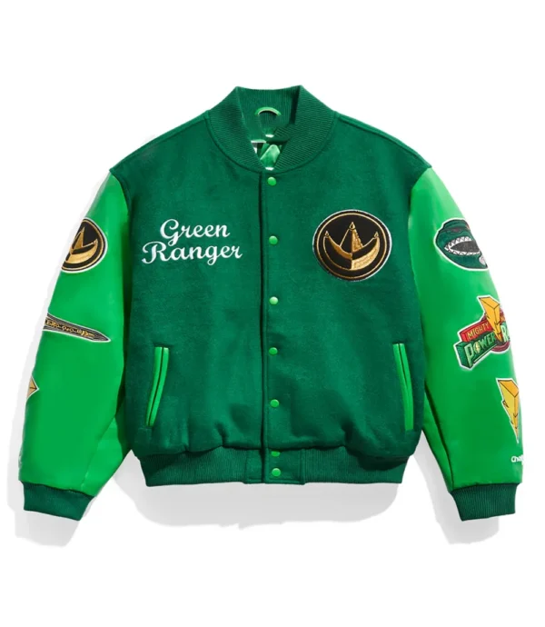 Power Rangers Green Varsity Jacket