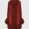 Texans vs Chiefs Taylor Swift Red Charlotte Simone Lulu Faux Fur Suede Coat