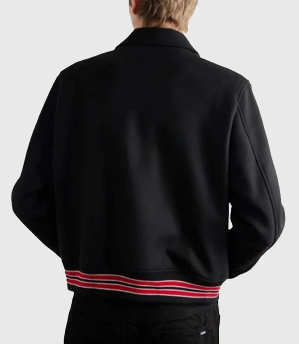 AMIRI Bones Twill Varsity Jacket Black & Red