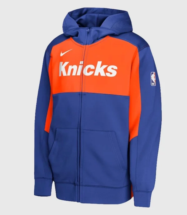 New York Knicks On-Court Showtime Performance Full-Zip Hoodie