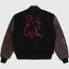 Black & Brown Cherry Rodeo Champ Varsity Bomber Jacket