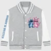 Disney Lilo And Stitch Grey & White Varsity Jacket